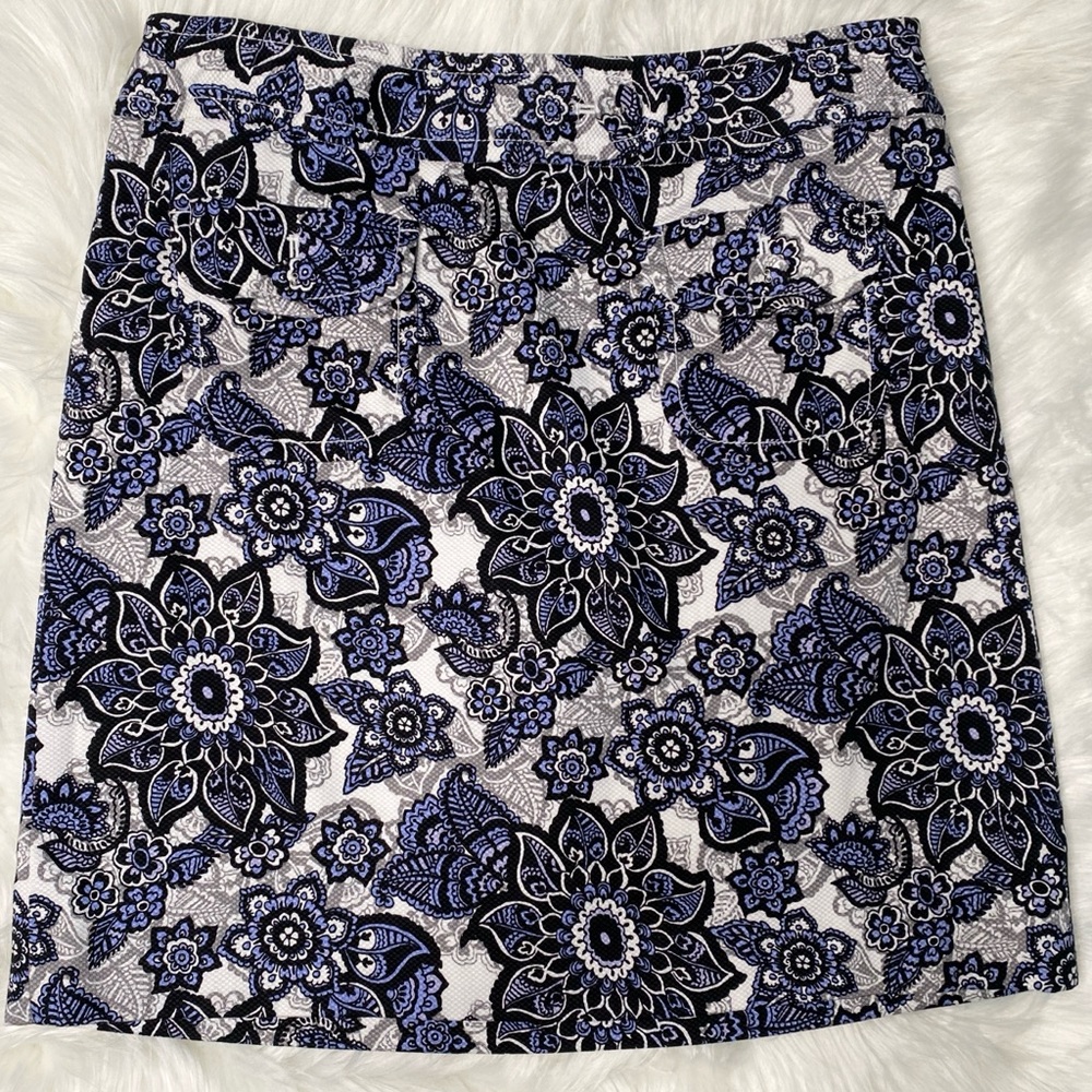 LOFT skirt in stretch cotton blue floral pattern Sz.4
